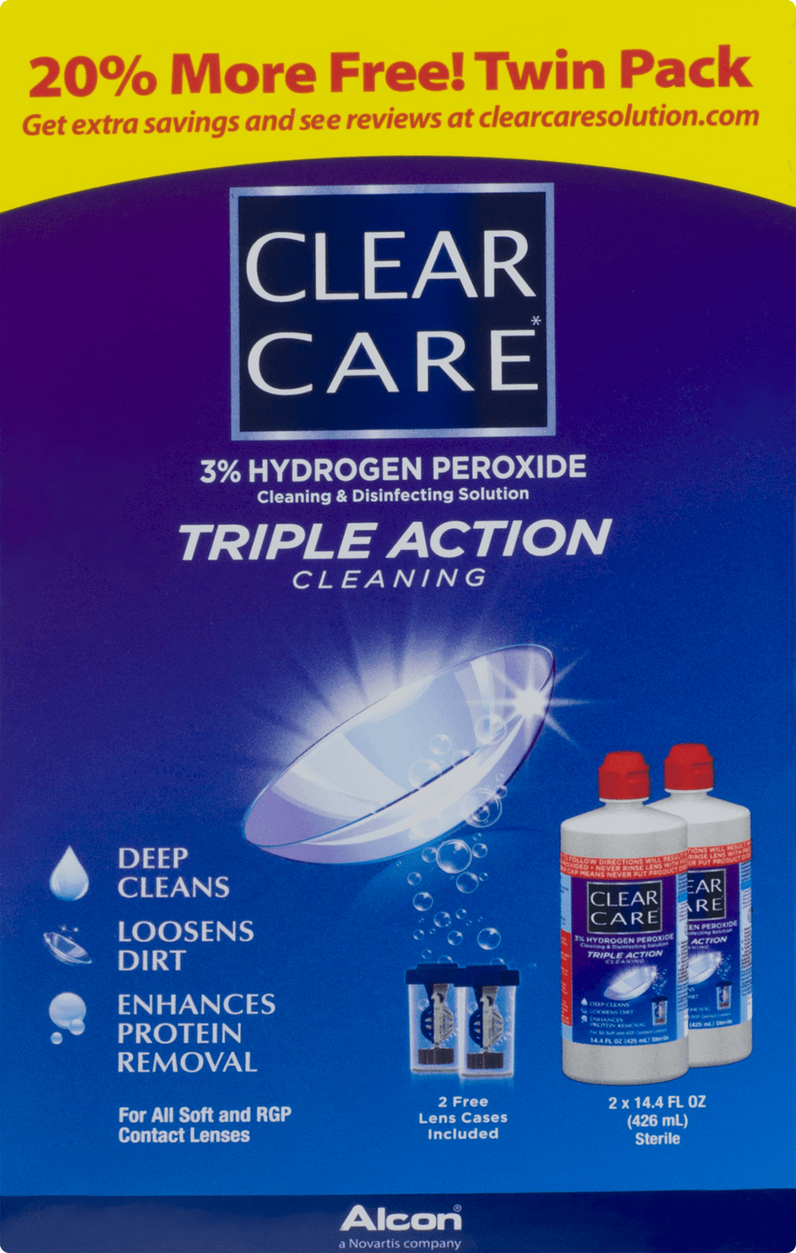 Clear Care Cleaning & Disinfecting Solution Triple Action Cleaning