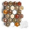 thumbnail image 1 of Homazing Set of 24 Magnetic Spice Jars for Refrigerator, Hexagon Glass Magnetic Spice Jars with Shaker Lids and Labels for Kitchen RV Travel Trailer, Magnetic Spice Containers for Fridge, 1 of 4