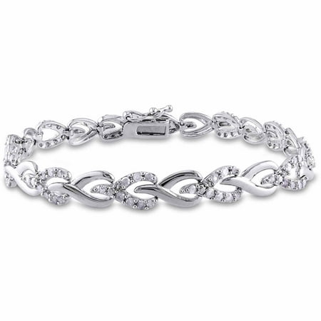 Miabella 1-3/5 Carat T.W. Diamond Sterling Silver Tennis Bracelet, 7"
