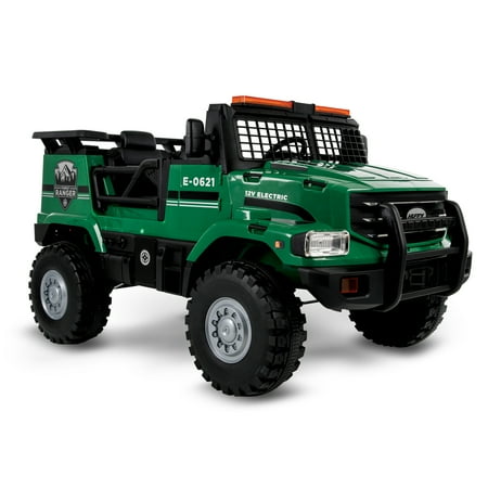 Huffy 12 Volt Forest Ranger Utility Truck Battery Powered 2-seat Ride-On Toy for Kids Green