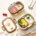 thumbnail image 2 of sruoe Bento Box, Lunch Boxes for Adults, bento box lunch, Portable Leakproof Heated Bento Container, Microwave Safe Heated Lunch Boxes for Storage Home Office Work Study, Stainless Steel, 2 of 7
