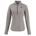 thumbnail image 2 of Women's Cutter & Buck Heather Gray Carolina Panthers Americana Peshastin Eco Fleece Recycled Tri-Blend Raglan Half-Zip, 2 of 3