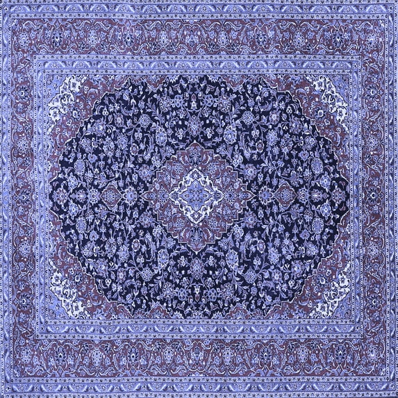 Ahgly Company Indoor Square Medallion Blue Traditional Area Rugs, 6' Square