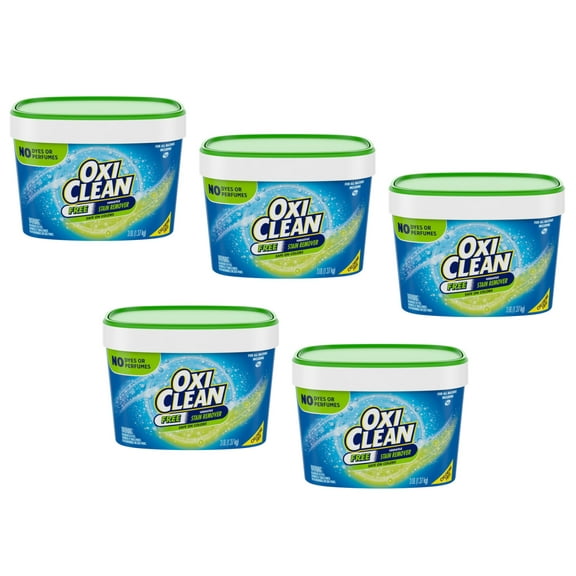 OxiClean Free Versatile Stain Remover, Safe on Colors, 3lbs. - Pack of 5