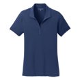 thumbnail image 5 of Womens Cotton Touch Performance Polyester/Spandex Polo T-Shirt Estate Blue 4X-Large, 5 of 6