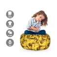 thumbnail image 2 of Ethnic Storage Toy Bag Chair, Koi Fish in Modern Style Oriental Underwater Far Eastern Japanese Design, Stuffed Animal Organizer Washable Bag, Small Size, Mustard Pale Coffee, by Ambesonne, 2 of 3