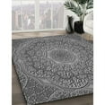 thumbnail image 3 of Ahgly Tapis Rond Lavable en Machine Intérieur Transitionnel Gris Foncé, 5 Pieds Rond, 3 of 7
