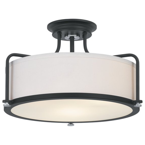 Rigel 3-Light Earth Black Semi-Flush Mount Light