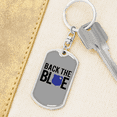 thumbnail image 6 of Police Back The Blue Stainless Steel or 18k Gold Premium Swivel Dog Tag Keychain, 6 of 10