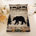 thumbnail image 5 of Manfei Country Farmhouse Lodge Queen Sheets,Natural Bear Queen Sheet Sets,Brown,4 Pieces,1 Flat Sheet, 1 Fitted Sheet and 2 Pillowcases, 5 of 6