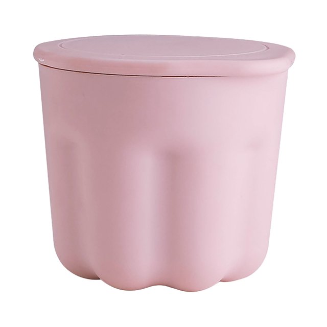 Taza limpiadora de brochas de maquillaje, multifuncional, segura, de polipropileno y TPR, con rejilla de secado, color rosa