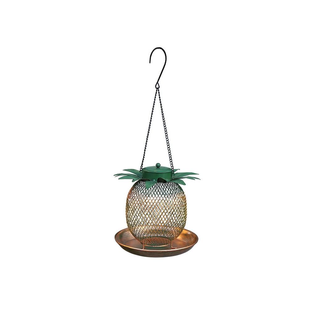 Bird Feeder Lovely Pineapple Shape Metal Waterproof Easy to Fill Outside Bird Feeders Outside Hanging Garden Decor Yard Outdoor Home Decoration Bird Lover Gifts