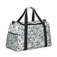 thumbnail image 2 of Disketp Vintage Blue Floral Bolsa de Viaje Tipo Duffle, Bolso de Mano para Fin de Semana para Mujer, Bolsa de Gimnasio Ligera para Hombre, Esencial para Viajes, 2 of 7