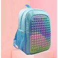 thumbnail image 1 of Pop School Backpack Large Capacity Lightweight Bookbag Schoolbag Backpack for School Supplies Back -blue, 1 of 4