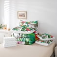 thumbnail image 6 of Manfei Flamingo Leopard Parrot 7pcs Bedding Comforter Set,Flower Leaves Queen Bedding Sets Super Cozy,Floral Animal Queen Sheet Sets,Luxury Teenager Bedroom Decor,Reversible, 6 of 8