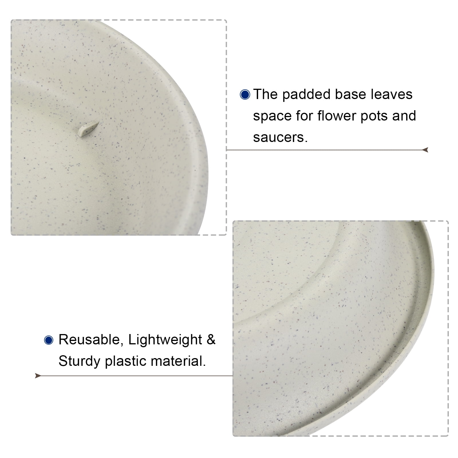 Unique Bargains Plant Pot Saucers Plastic Round Flower Drip Tray for Indoor Outdoor Gray