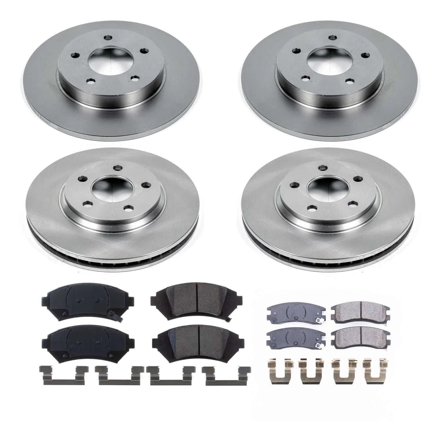 Power Stop Front and Rear Stock Replacement Brake Pad and Rotor Kit KOE4379