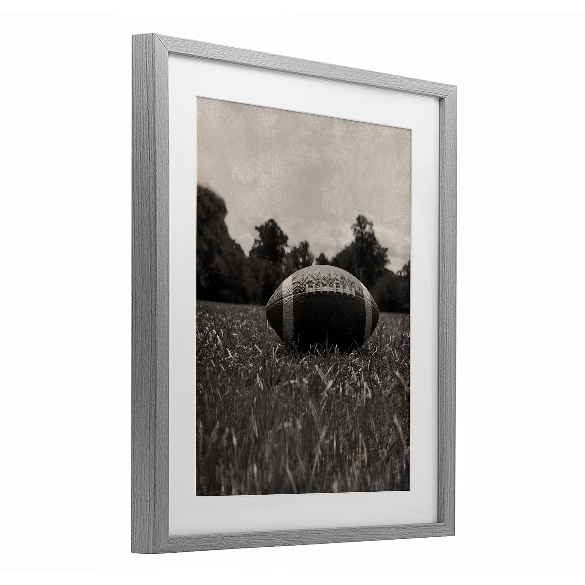 Stupell Industries Vintage Sports Football Gray Framed Print Under Glass, design by Marcus Prime