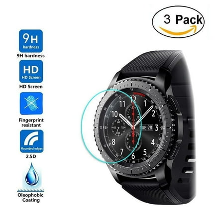 3 Pack For Samsung Galaxy Gear S3 Watch Premium Tempered Glass Screen Protector