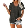 thumbnail image 2 of gakvbuo Womens Tops!Women Casual Short Sleeve Flared Sleeves V-Neck Solid Loose T-Shirt Blouse Tops, 2 of 8