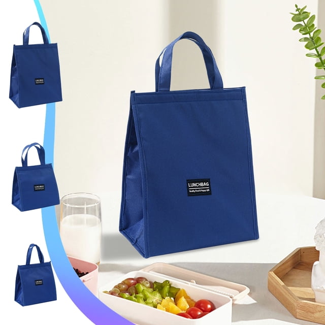 Bowayaoa Insulated Lunch Bag Large Tote Cooler for Work School Picnic, Reusable Lunch Box with Insulation, Blue