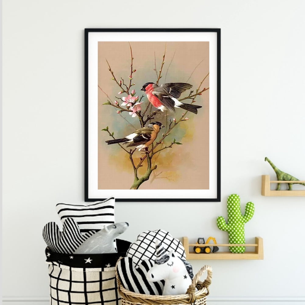 WANGWANGMIAO Pintura Por Números Adultos – Cuadro De Pájaros Y Mariposas Hadas 40x50 Cm, Lienzo Sin Marco Con Acrílicos Y Pinceles