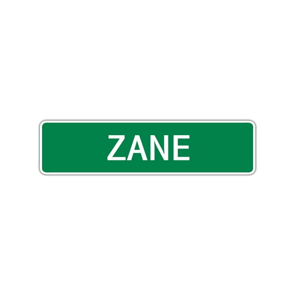 Zane Boys Children Name Indoor Outdoor Letter Printed Label Wall Plaque Decoration Aluminum Metal Sign 4"x13.5"
