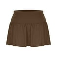 thumbnail image 5 of Oplxuo Womens Mini Skirt Casual Fold Over Low Waist Pleated Tennis Athletic Skorts Ruffle Skirts, 5 of 5
