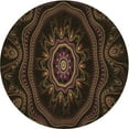 thumbnail image 1 of Ahgly Company Machine Washable Indoor Round Transitional Red Brown Area Rugs, 5' Round, 1 of 7