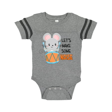 

Inktastic Let s Make Some Noise Cute Mouse Drummer Gift Baby Boy or Baby Girl Bodysuit