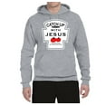 thumbnail image 2 of Wild Bobby, Catch Up with Jesus Funny Ketchup Bottle, Inspirational/Christian, Unisex Graphic Hoodie Sweatshirt, Heather Grey, Medium, 2 of 3