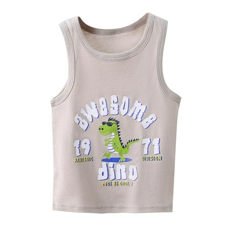 

Children s Summer Boys Thin Sleeveless Outdoor Wear Baby Print Spring and Autumn Basic Wear Shirt Vest Cool Pack Summer Tops Boy Active Set Cargo Top Large N Undershirt Boys 6 Boy Shirt Boys Shirts 8