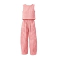thumbnail image 7 of Htigea Womens Plaid 2 Piece Sets Casual Sleeveless Tank Tops Pants Matching Outfits Summer Loungewear 03 Pink XXL, 7 of 7