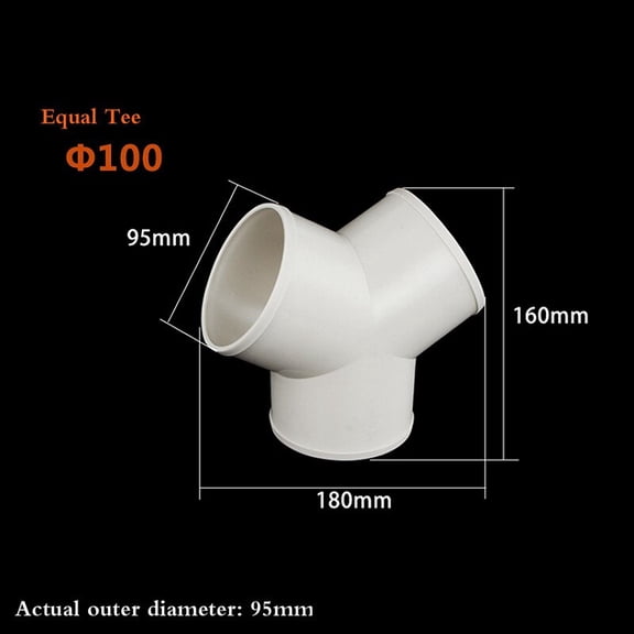 Y Splitter Piece Ventilation Duct Three Way Coupler Fan Connector 3 Ways Splitter for Ventilation Tube - ABS (100 mm / 150 mm)