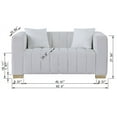 thumbnail image 5 of Chesterfield Loveseat Sofa with 2 Pillows, Modern Velvet Upholstered 2 Seater Leisure Couch with Metal Feet, Comfy Lounge Sofa Couch for Living Room, Bedroom, Office, Apartment, White, 5 of 5