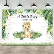 Haboke 75ft Lion Baby Shower Backdrop A Little King is On The Way Background Safari Baby Boy Lion Baby Shower Party Cake Table Decoration Banner Photo Booth Props