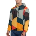 thumbnail image 2 of KLL Geometric Cube Pattern Art Print Mens Hoodie Long Sleeve Casual Pullover Hooded Sweatshirt Fashion Drawstring Hoodies with Pocket-4X-Large, 2 of 6