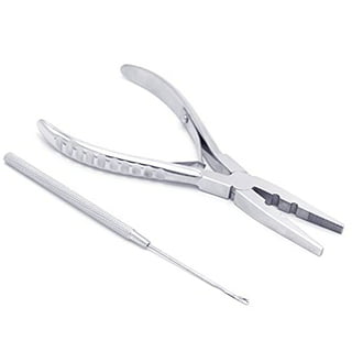 Professional Hair Extension & Beading Tool Kit Plier Set for Beads 4 Piece  Micro Ring silver 