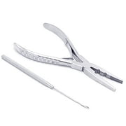 G4 Vision Pro Hair Extension Two Hole Pliers with Needle Micro Link Ring Bead Closer Tool Kit Plier Beading Tool Set