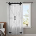 thumbnail image 4 of Farmhouse Wood Grain Sheer Curtains 96 Inches Long, Vintage Country Barn Gate Grey Light Filering Curtains, Privacy Drapes Simi Floor to Veiling Curtain for Living Room Bedroom Large Window Treatment, 4 of 9