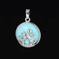 thumbnail image 1 of Pendentif Chat pour Collier Pierre Naturelle Perles Rondes Plates Pendentif Cœur d'Amour Femmes, 1 of 6