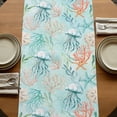 thumbnail image 5 of Table Runners 108 Inches Long Dress Scarves, Teal Red Coastal Jellyfish Farmhouse Coffee/Dining/Kitchen Table Runner for Living Room, Summer Nautical Beach Coral Starfish 13x108 Inch, 5 of 9