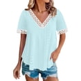 thumbnail image 2 of LVHAOGJOB T-Shirts à Manches Courtes pour Femmes, Hauts Amples Unis pour Femmes, 2 of 6