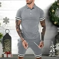 thumbnail image 2 of Abomasnow Mens Short Sets 2 Piece Outfits Casual Short Sleeve Muscle Crew Neck Shirts and Shorts Summer Fashion Tracksuits Set on Clearance, 2 of 6