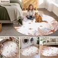 thumbnail image 6 of Summer Marine Life Round Area Rugs 3 ft, Watercolor Orange Starfish Ocean Bubble Washable Small Area Rug with Non-Slip Sturdy Edge Binding Round Front Door Mat Floor Carpet for Entryway, 6 of 9