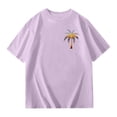 thumbnail image 5 of Back To School Clothes Girls Short Sleeve First Day Of School Shirt Letters Print Casual Loose Fit Summer T Shirt Top for Kids Girls,Purple,4-5 Years, 5 of 7
