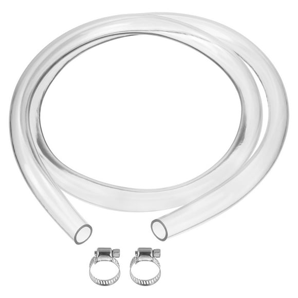 Unique Bargains 1' ID x 1.18' OD x 6.5 Ft Length Clear Vinyl Tubing, Flexible Plastic PVC Pipe Tube Hose with 2 Clamps
