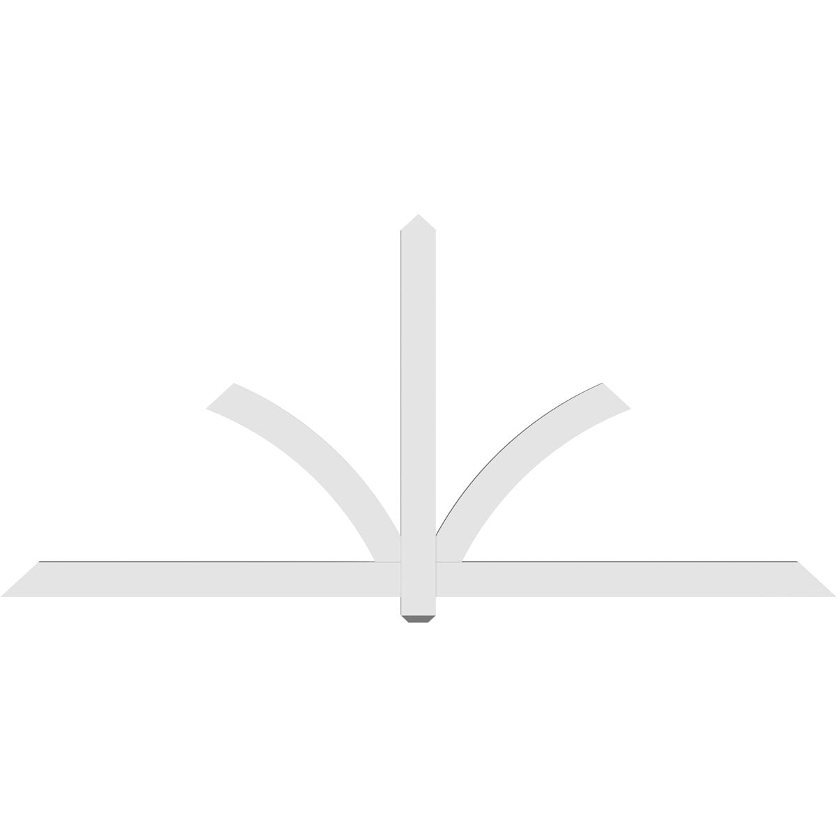 96"W x 44"H x 2"D x 4"F, 11/12 Pitch, Redmond Architectural Grade PVC Gable Bracket