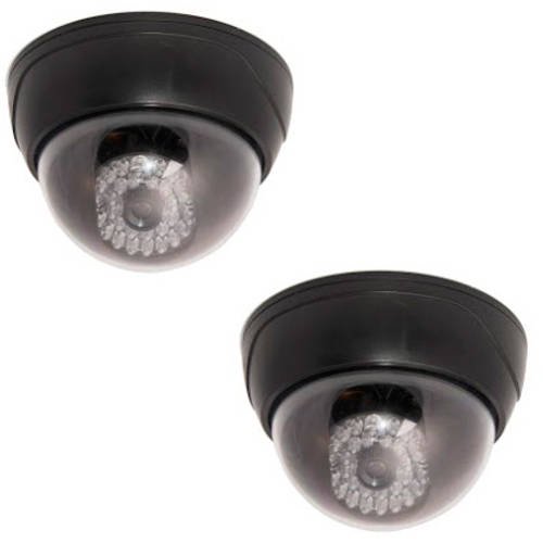 Aleko Surveillance Imitation Dome Camera with LED Black Lot of 2