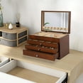 thumbnail image 2 of 4 Tiers Vintage Decorative Treasure Jewelry Chest W/ Mirror Wooden Storage Box, 2 of 10